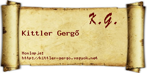 Kittler Gergő névjegykártya